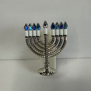 Bath & Body Works Hanukkah Menorah Wallflowers Fragrance Plug Silver Blue Gems